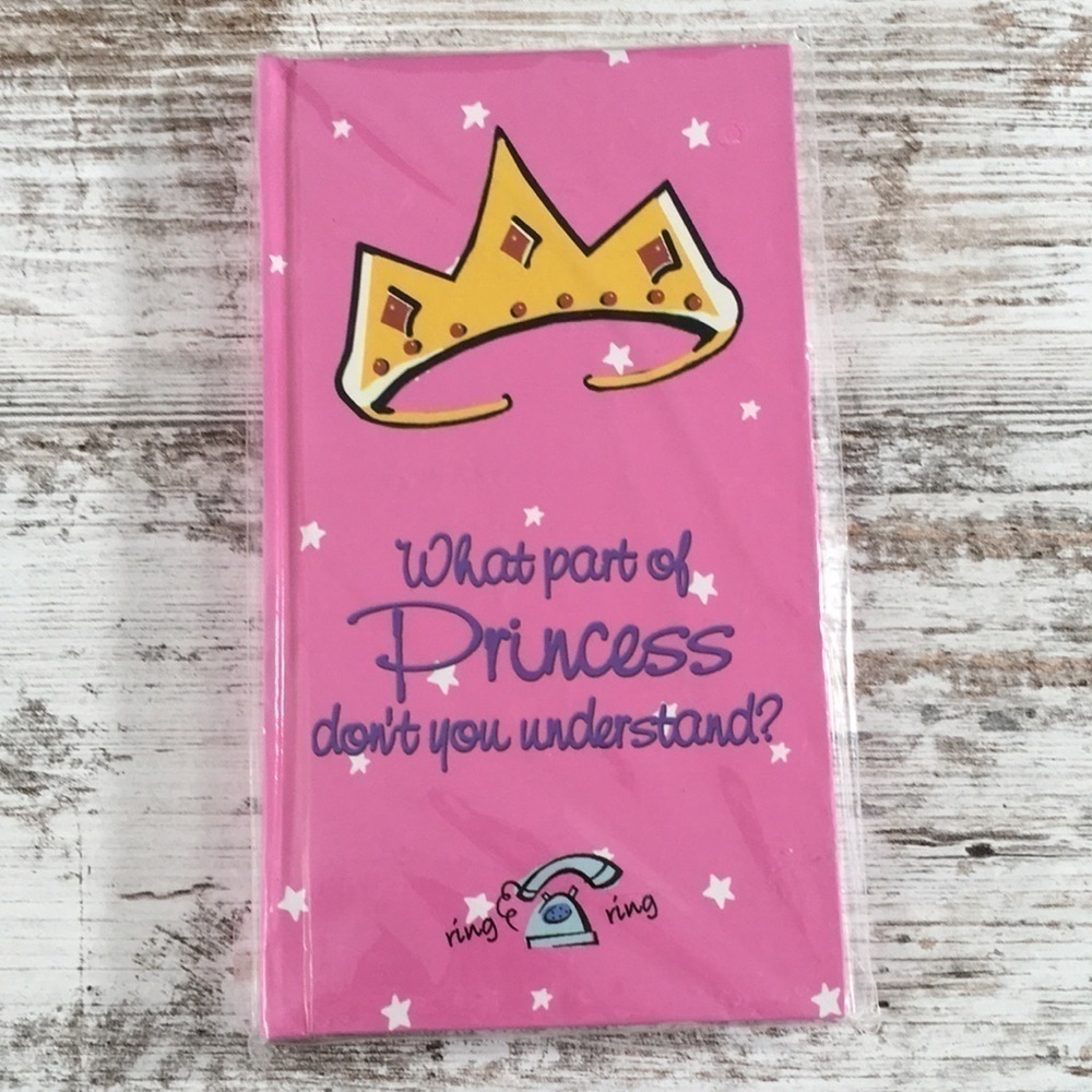 Princess Kids Phone Book Notebook Novelty Glitter Pink Gold New